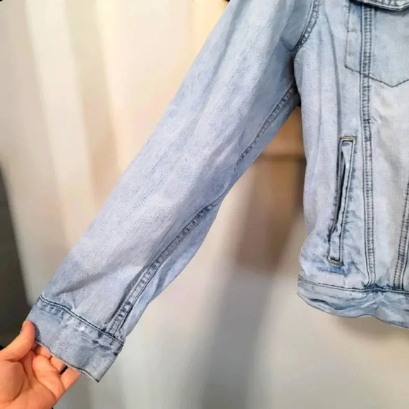 American Eagle Mens Distressed Jean Jacket Vintage Collection Size large - Picture 4 of 5